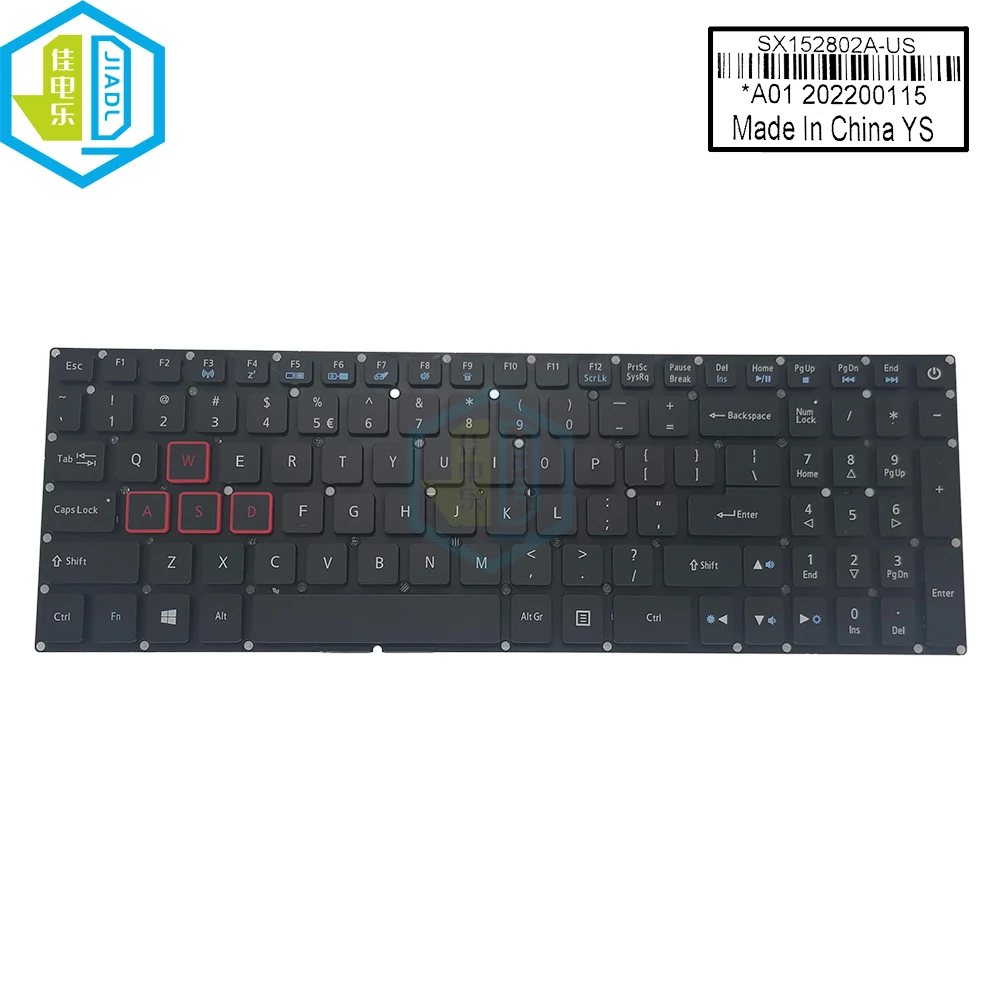 Teclado Backlight Laptop para Acer Predator, Helios 300, G3-571, G3-572, PH315-51, PH317-51, PH317-52, US e RU, Teclados de Substituição, Novo