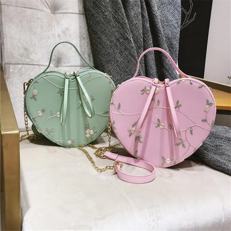 Embroidered Lace Flower Flap Bag New Fashion Designer Handbag PU Leather Chain Shoulder Crossbody Bag Women Top-Handle Bag