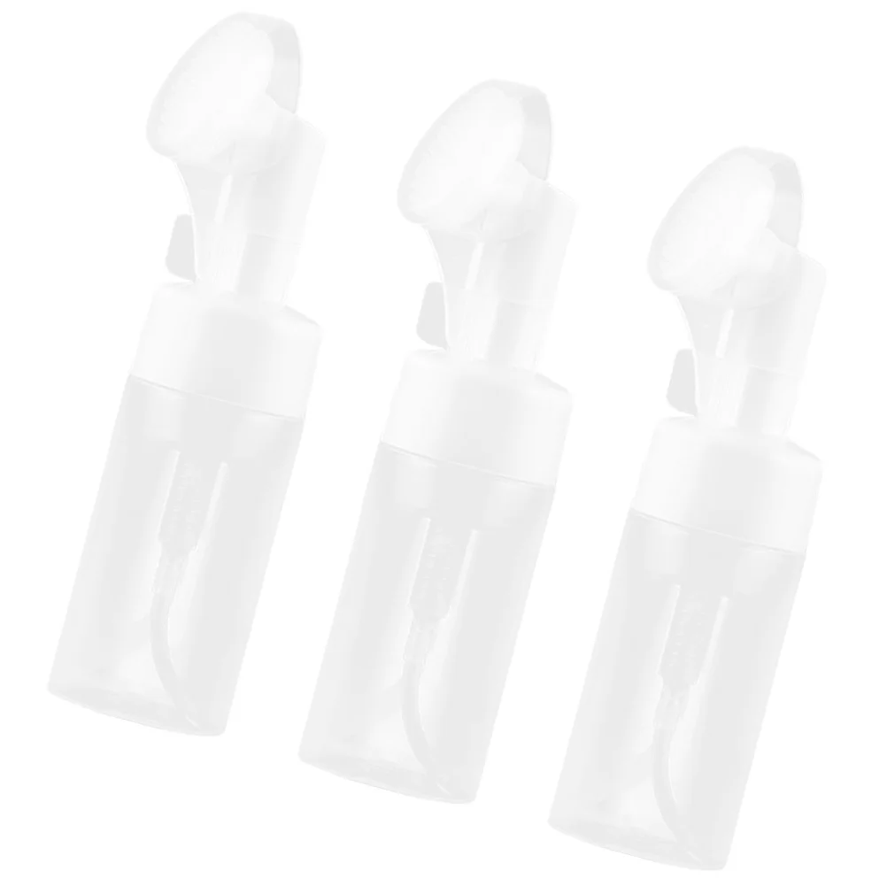 3 stuks schuimende zeepdispenser met siliconen opzetborstel herbruikbare lichtgewicht reisflessen voor handwas douche keuken navulbaar
