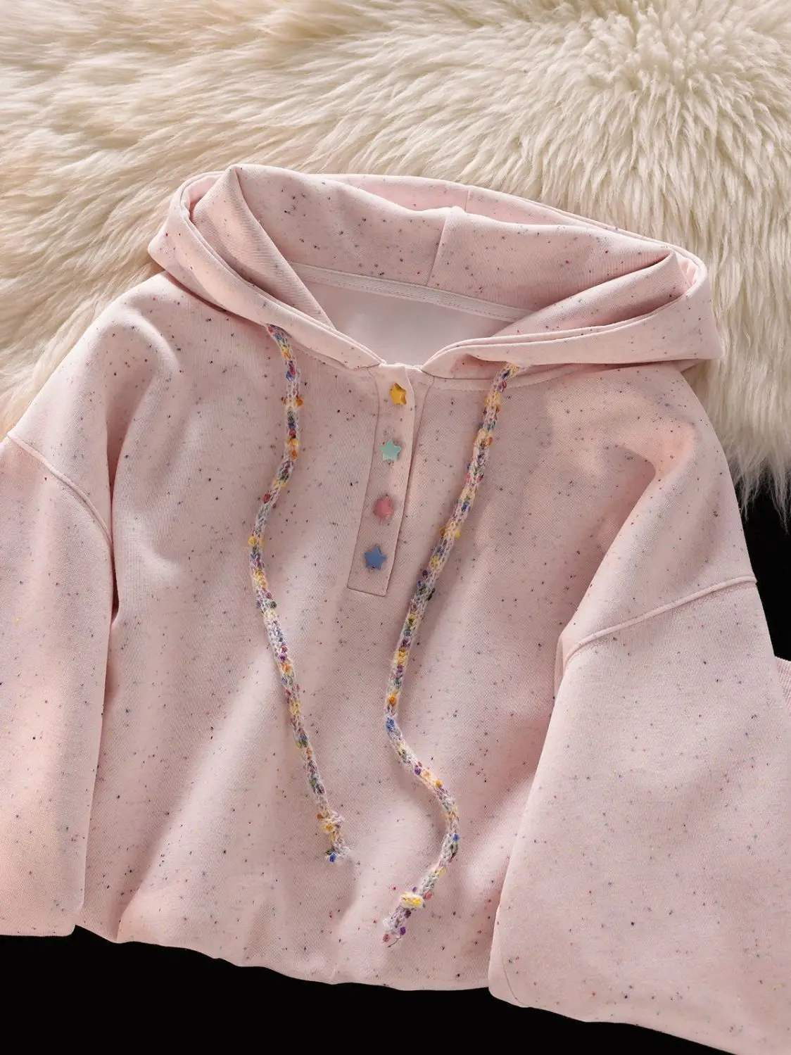 Hooded Cotton Hoodies 2000'S Clothes Y2K Woman Slimming Short Length Elastic Capless Graffiti Distressed Super Large Campus