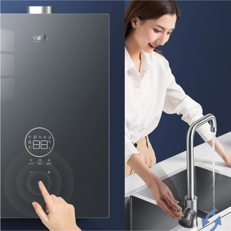 Gas Water Heater, Natural Gas Zero Cold Water Intelligent Booster Water Heater SJ7-16 Instant Water Heater