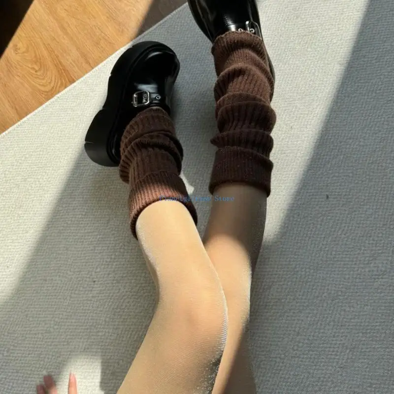 652b امرأة متماسكة الجوارب الطويلة تدفئة الساق harajuku جوارب الحذاء لطيف الشتاء ساق الساق جورب