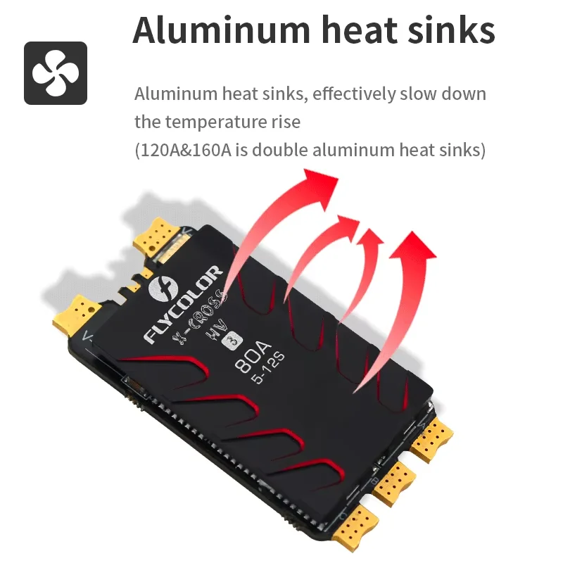 FLYCOLOR X-CROSS HV3 60A 80A 120A 160A فرش ESC 5-12S BL32 سرعة تحكم ل RC FPV سباق الطائرة بدون طيار كوادكوبتر X-Class #4