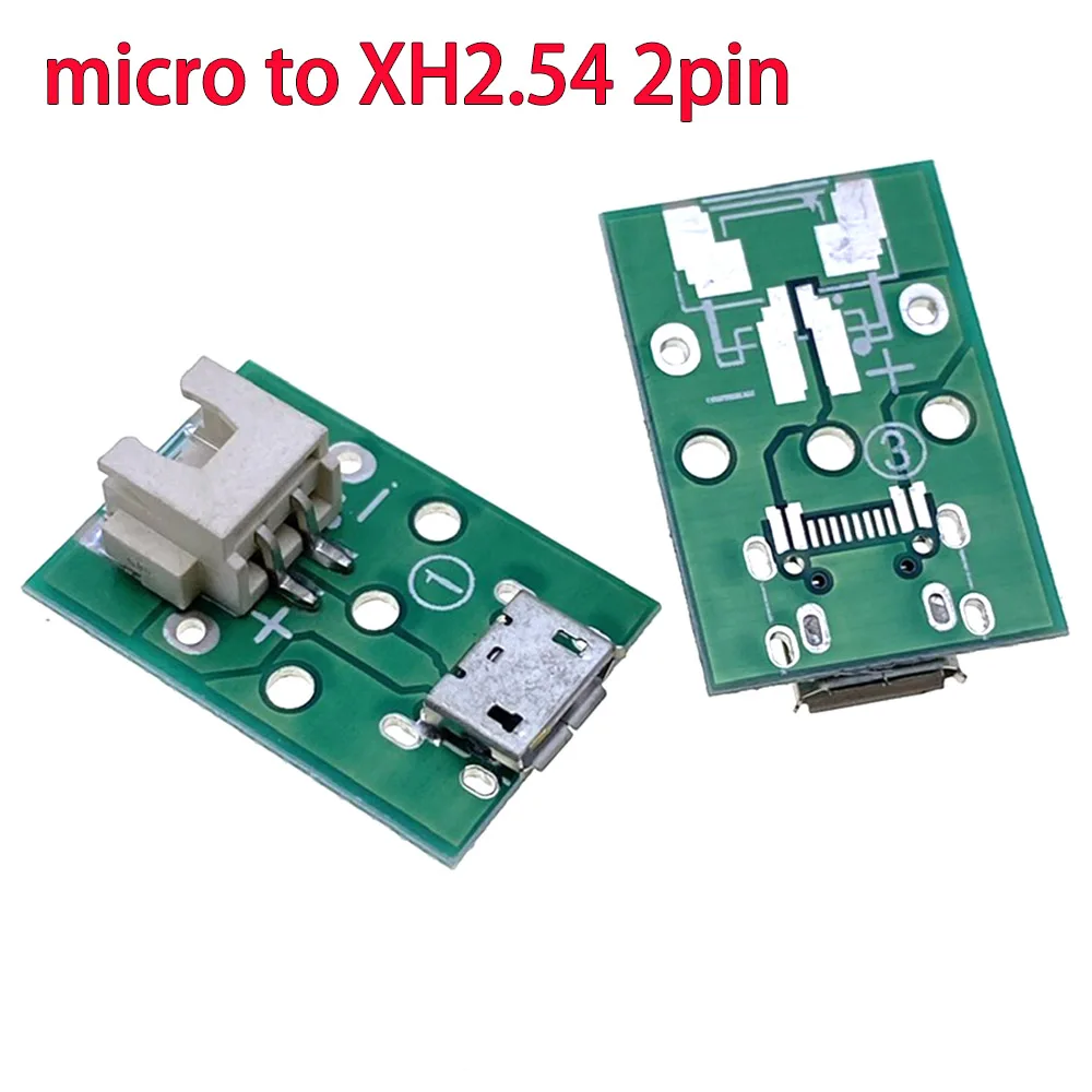 MICRO power adapter board 1.25/PH2.0/XH2.54MM spacing adapter board MICRO USB Mike 5p female power board data cable test