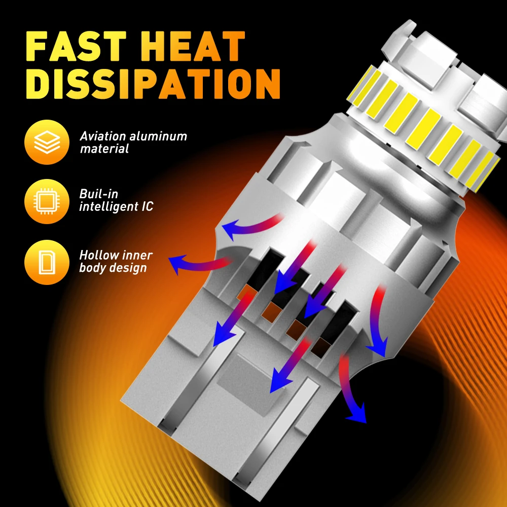 2Pcs T20 7443 LED Bulbs White DRL Parking Reversing Lights for Car Auto Lamp T20 7440 W21W W21/5W LED Bulb Canbus Error Free 12V