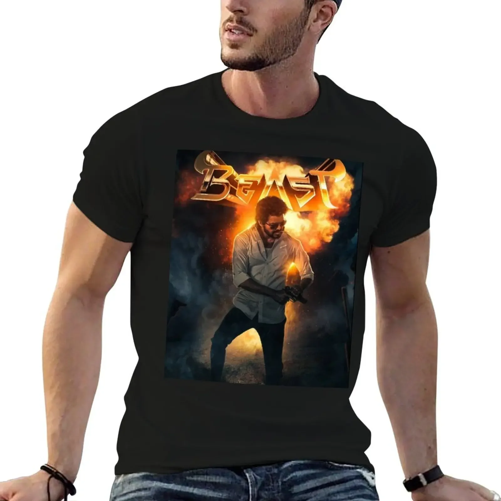 Beast Thalapathy Vijay T-Shirt custom shirt vintage anime shirt plus size clothes vintage t shirt men