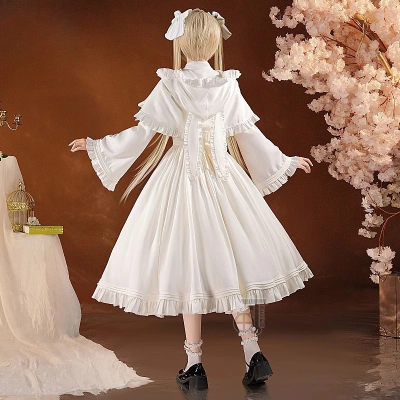 Anime Kasugano Sora Cosplay Kostüm Sora Schönes Partykleid Weibliche Halloween-Kostüme Lolita Weiße Outfits Kleidung