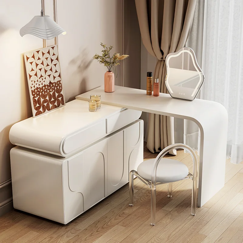 Luxury Storage Dressing Table Modern Desings Drawers Mirror Dressing Table Lights Chair Tocador Maquillaje Salon Furniture