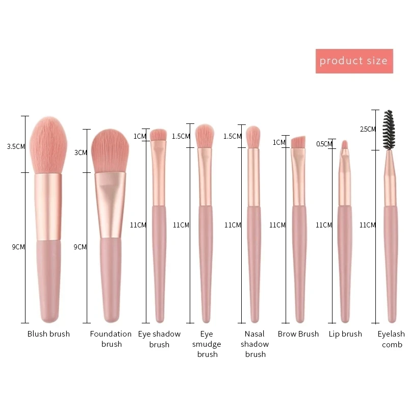 4 Color 8Pcs Makeup Brush Set Makeup Concealer Brush Blush Loose Powder Eye Shadow Highlighter Foundation Brush Beauty Tools