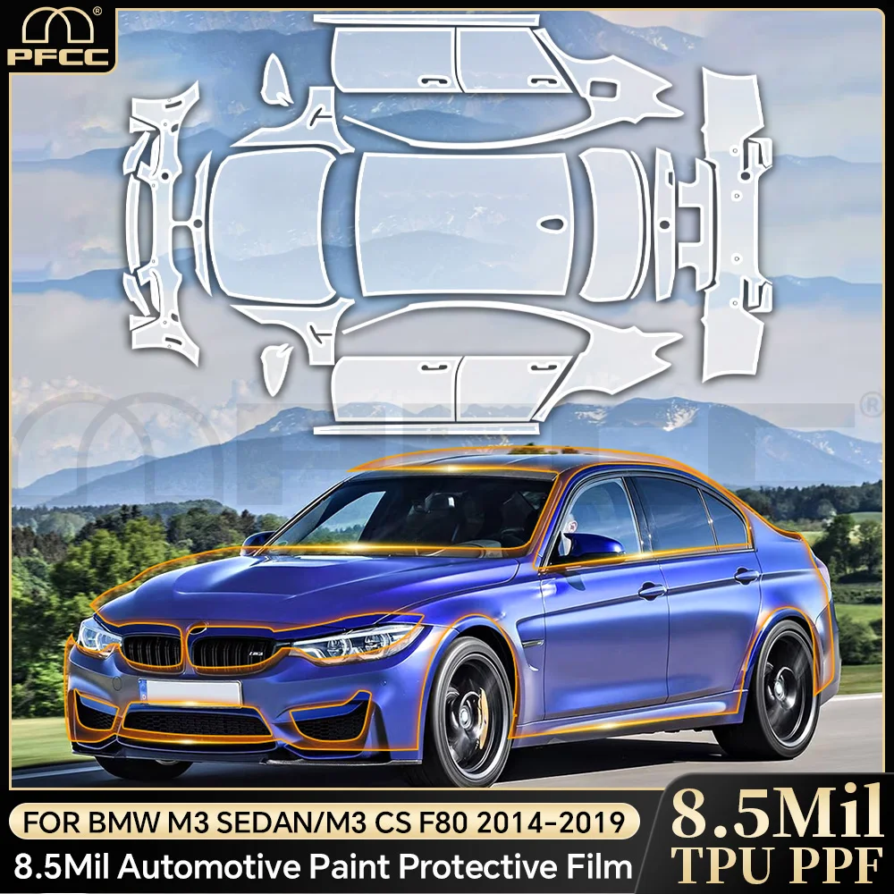

Pre Cut For BMW M3 Sedan/M3 CS F80 2014-2019 TPU Paint Protection Film Anti-scratch PPF Car Body Clear Bra Resistant Repairable