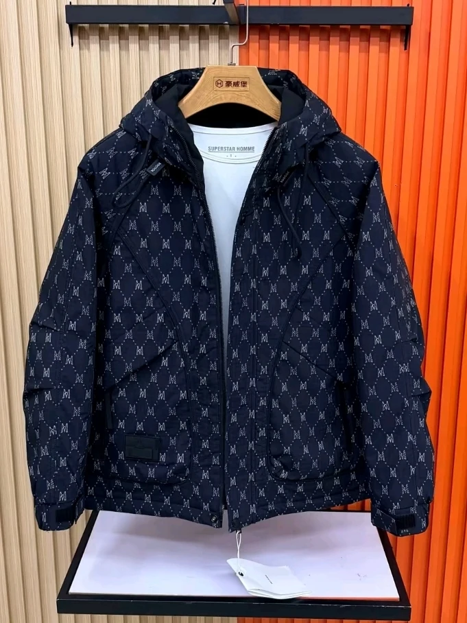 

Мужская модная люксовая куртка с капюшоном для весны и осени, элегантная, универсальная, стандартного кроя, удлиненная, новинка