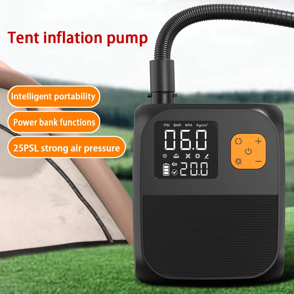 DC 15V 120W Portable Air Pump 25PSI Electric Air Compressor Paddle Board Pump 8000mAh Battery SUP Inflatable Pump for Kayak Boat