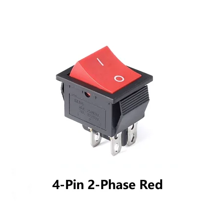 KCD4 16A 250VAC 20A 125VAC Boat Type Rocker Switch 4/6 Pin 2/3 Positions with Black Red, Green, Blue and Yellow Lights