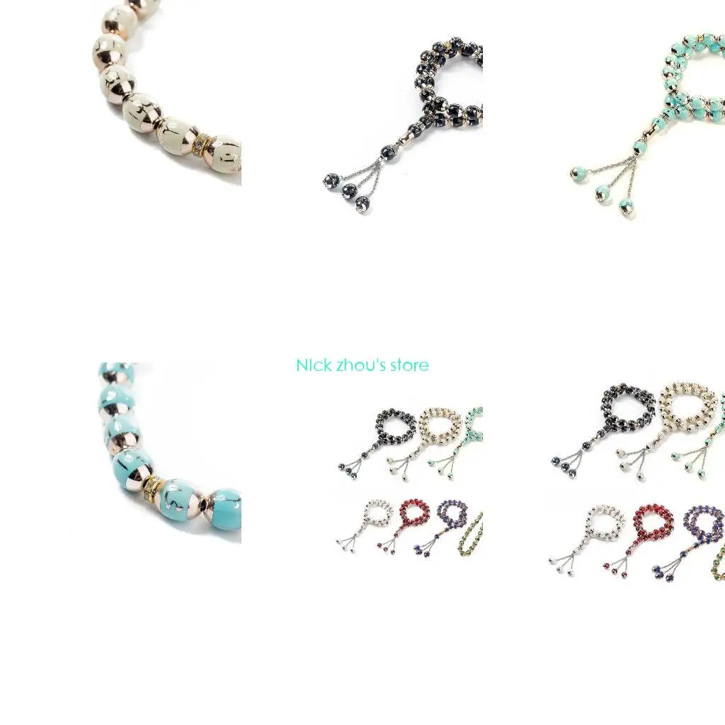 E15E 33 Grains Muslim Prayer Beads Chain Fashion Rosary Islam for Religious Iftar