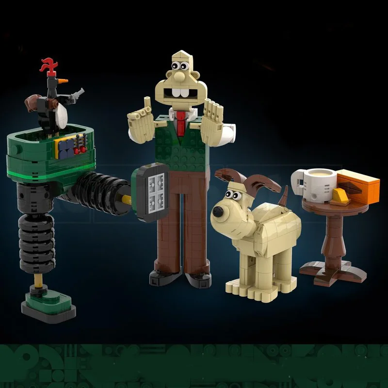 

894pcs MOC Wallaces and Gromits Mini Wrong Trousers Animated Scene Building Blocks DIY Creative Display Toy Collector Gift