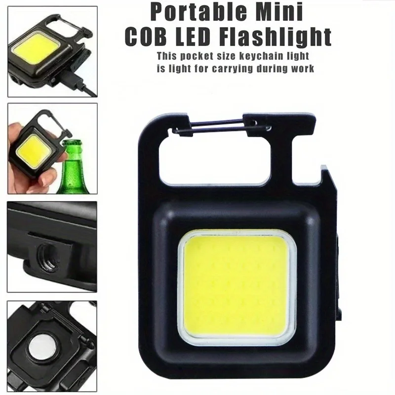 1PC Portable Key Light, Camping Flashlight, Mountaineering Emergency Light, Portable Light, USB Rechargeable Flashlight