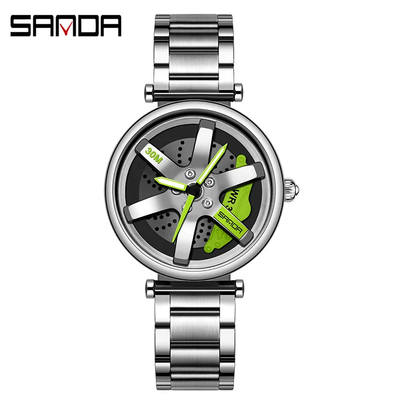 SANDA-Reloj de pulsera deportivo para hombre y mujer, cronógrafo militar de lujo con esfera giratoria, resistente al agua, Original, 1075, 1073