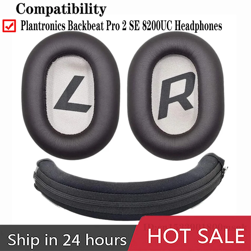 1 set Ear Pads Headband Ear Cushion Ear Cups Ear Cover Replacement for Plantronics Backbeat Pro 2 SE 8200UC Headphones