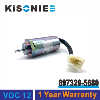 12V Fuel Stop Solenoid 897329 For Isuzu 3LD1 3LD2 4LE1 Engine And Hitachi Kobelco Stop Solenoid 5680 SK75-8-185206401