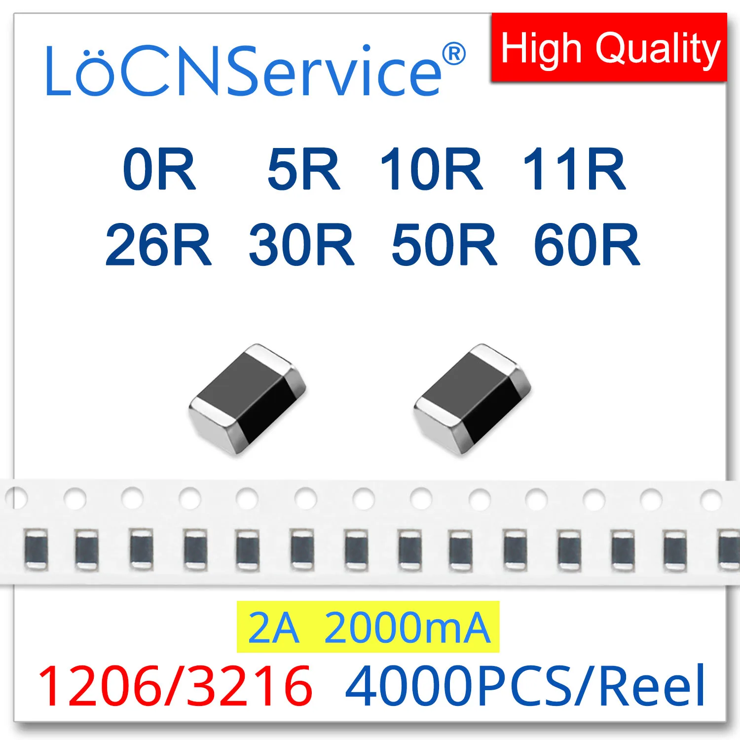 

LoCNService 1206/3216 100MHZ 4000PCS 2A Multilayer Chip Ferrite Beads 0R 5R 10R 11R 26R 30R 50R 60R 25% High quality 2000mA