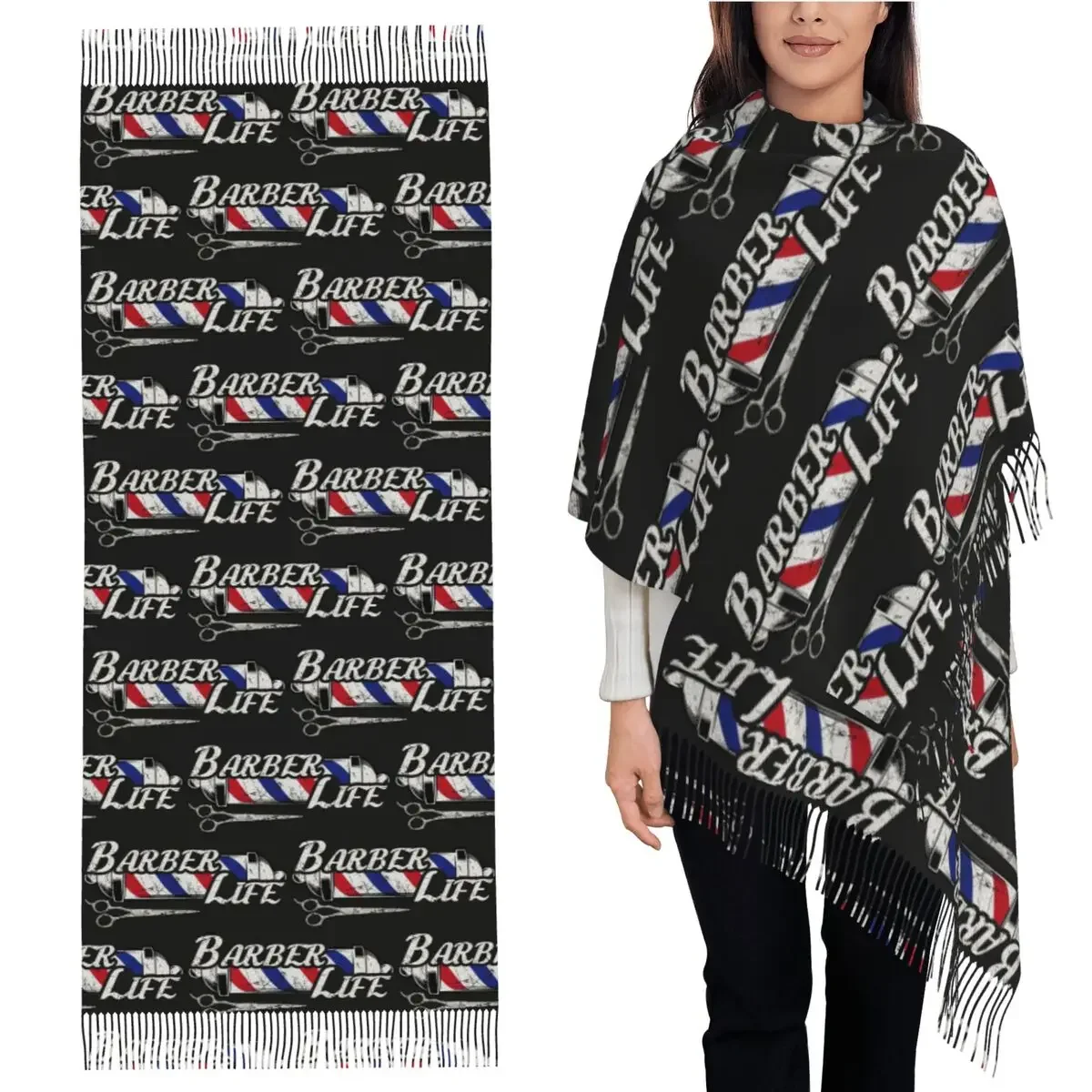 

Знак парикмахерской, входной шарф, шарфы с кисточками, женские мягкие теплые шали и накидки, большая осенне-зимняя шаль