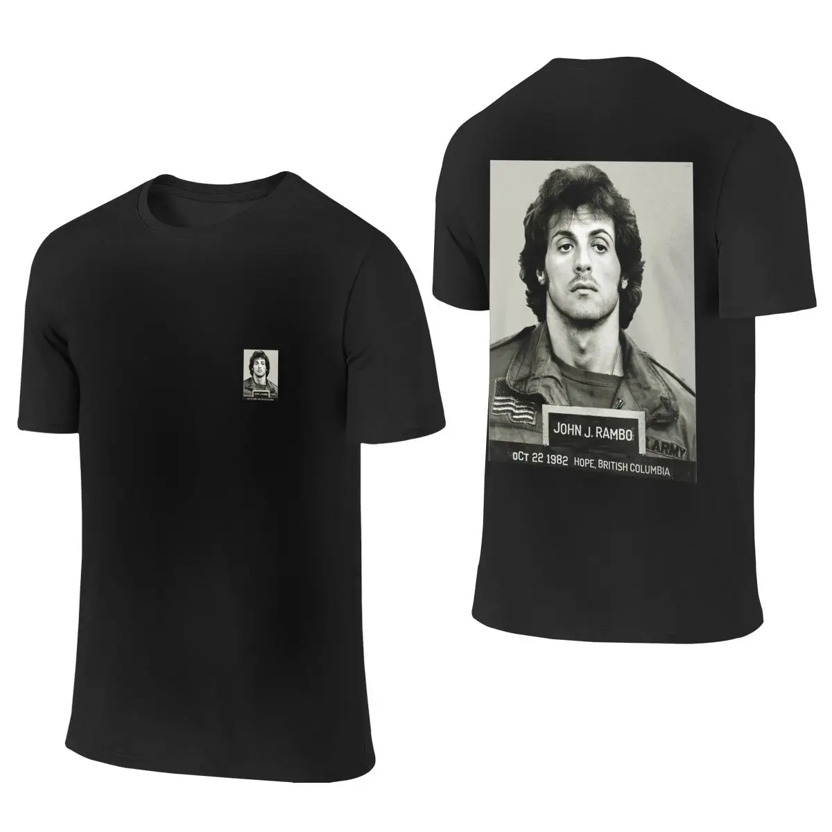 

First Blood John J Mug Shot 10-22-1982 Men's Short Sleeve T-shirt Round Neck 100% Cotton T shirt S-6XL