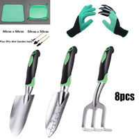 Garden Tool Set 3 Pack Aluminum Heavy Duty Gardening Kit Includes Hand Trowe  with Soft Rubberized Non-Slip Ergonomic Handle
