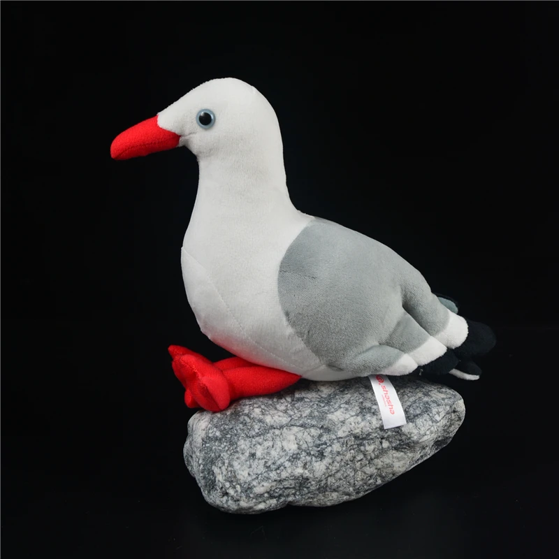 cute plush simulation seagull toy soft red-mouth seagull doll gift about 21cm