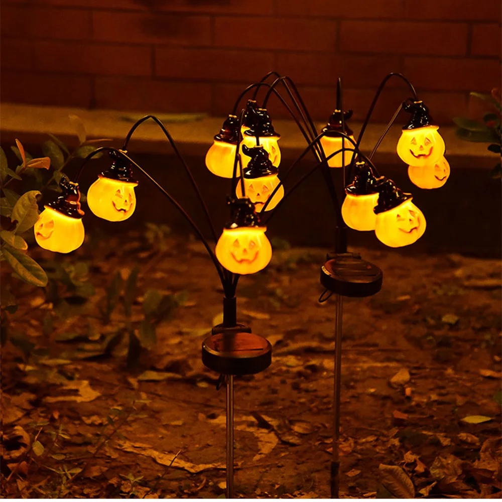 

Halloween Pumpkin Solar Garden Lights For Yard Decoration Solar Ground Plug In Outdoor Reading Lamp for Desk Wall Mount