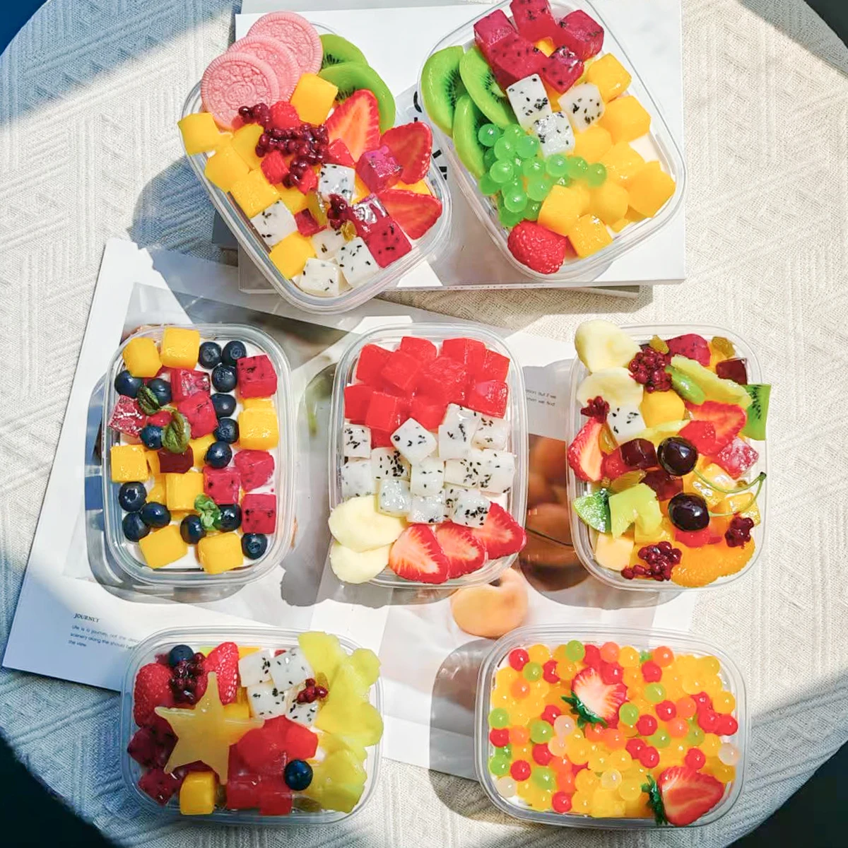 

Fake Mixed Fruit Dessert - Realistic Fruit Medley Model, Photography Food Prop, Summer Display Decor