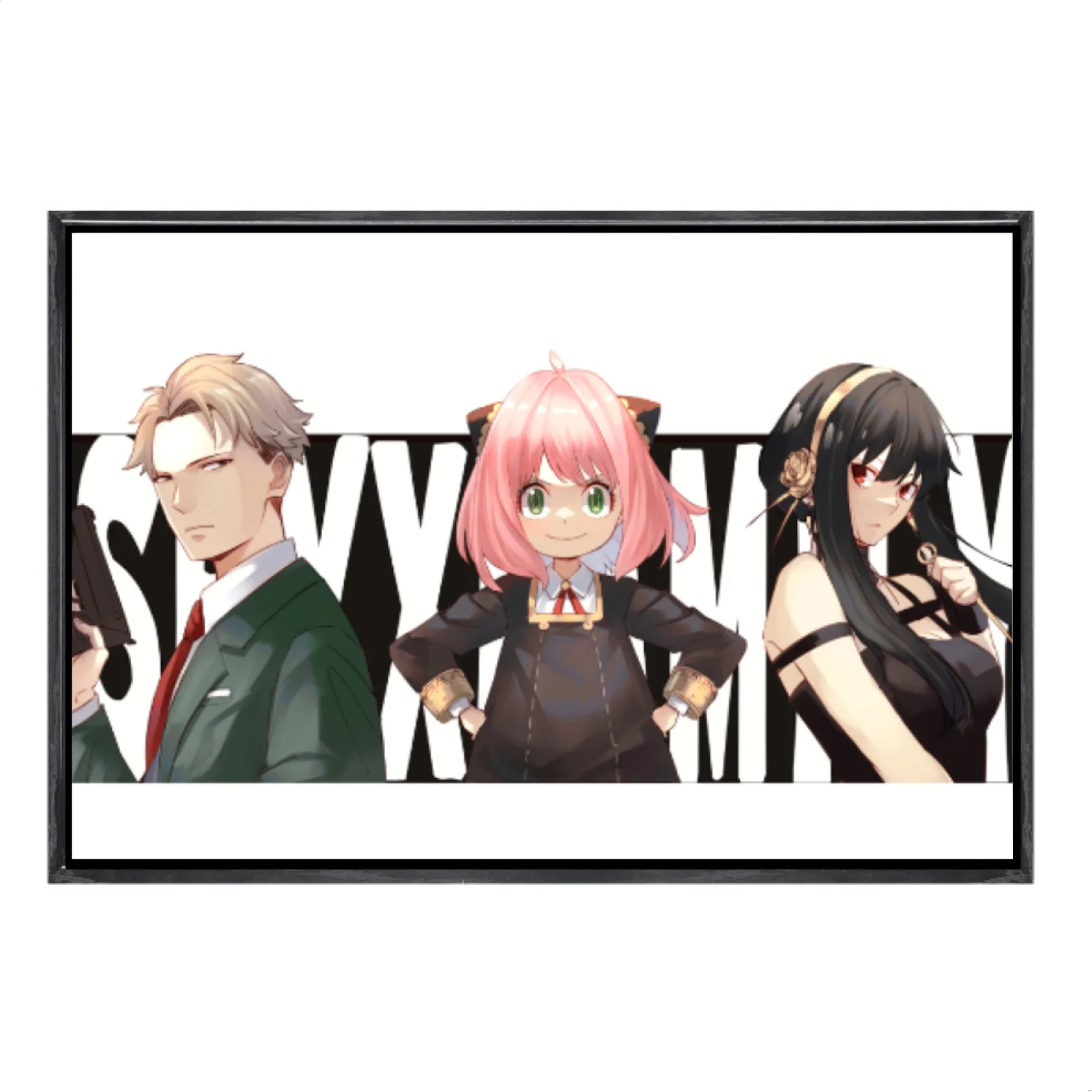 

Японская манга, многоразмерный холст, постер в двойной рамке, настенное искусство, домашний декор Spyx Family для гостиной, спальни