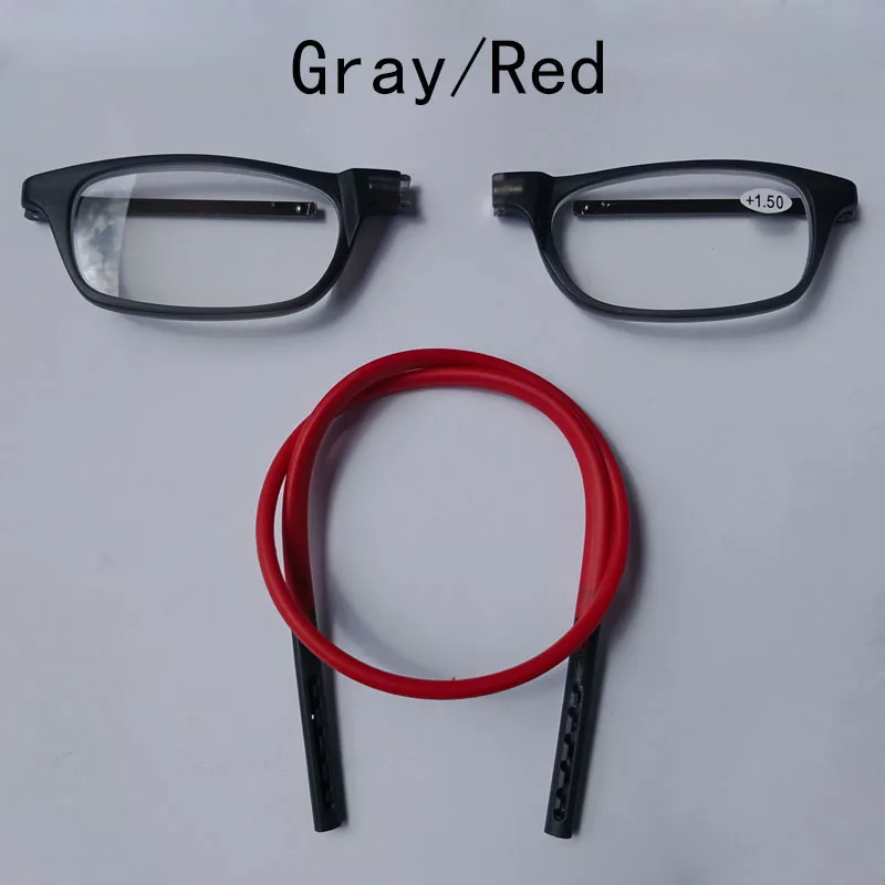 LIBOGX Portable hanging neck reading glasses for men and women can telescopic magnet glasses against +2.00 +2.50 +3.00 +1.50