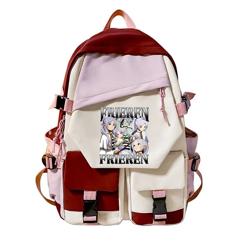 Tas punggung Anime anak perempuan, tas sekolah remaja, ransel anak perempuan, tas punggung Anime, Sousou no Frieren, 30 × 43 × 14cm