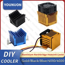 DIY Aluminium Northbridge Heatsink Cooler Motherboard Radiator w/4cm Fan For PC Computer Case South North Bridge Chipset Cooling