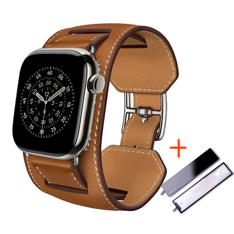 Armband für Apple Watch Band 44 mm 49 mm 46 mm 45 mm 41 mm 40 mm Echtlederarmband Uhrenarmband iWatch Serie 11 10 8 7 6 SE Ultra 2