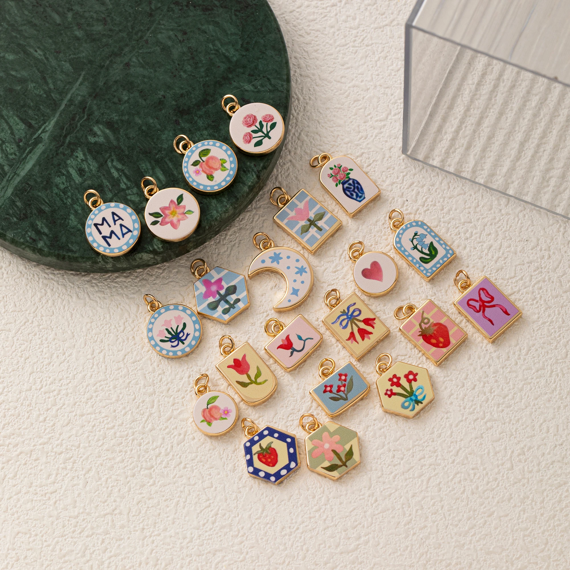 

Популярные цветные аксессуары для самостоятельного изготовления украшений: подвески в виде цветов для женщин, на 12-й день рождения, для создания ювелирных изделий.