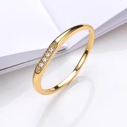 Cubic Zirconic Weddings For Women Stainless Steel Gold Color Round Wedding Engaement Ring Female Jewelry Girlfriend Gifts