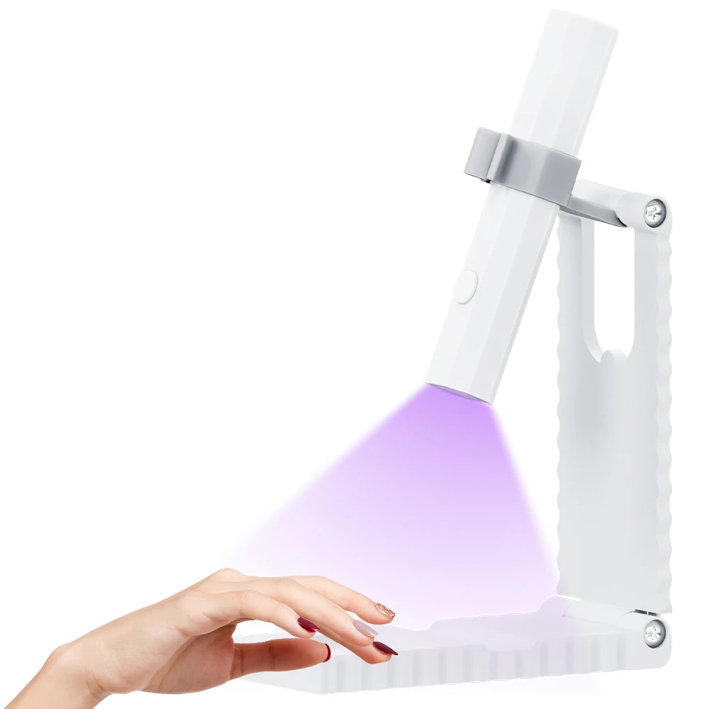 

Mini UV Nail Light - Timers and Adjustable Stand, Handheld LED Nail Lamp for Gel Nails, Rechargeable Nail Dryer for Manicure Art