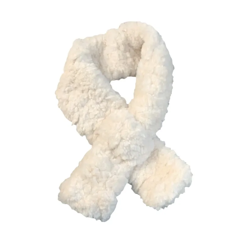 2025秋冬韓国風スカーフ：厚手フェイクラビットファーネックウォーマー—暖かさと雰囲気を演出する、快適で多用途なクロスラップ！