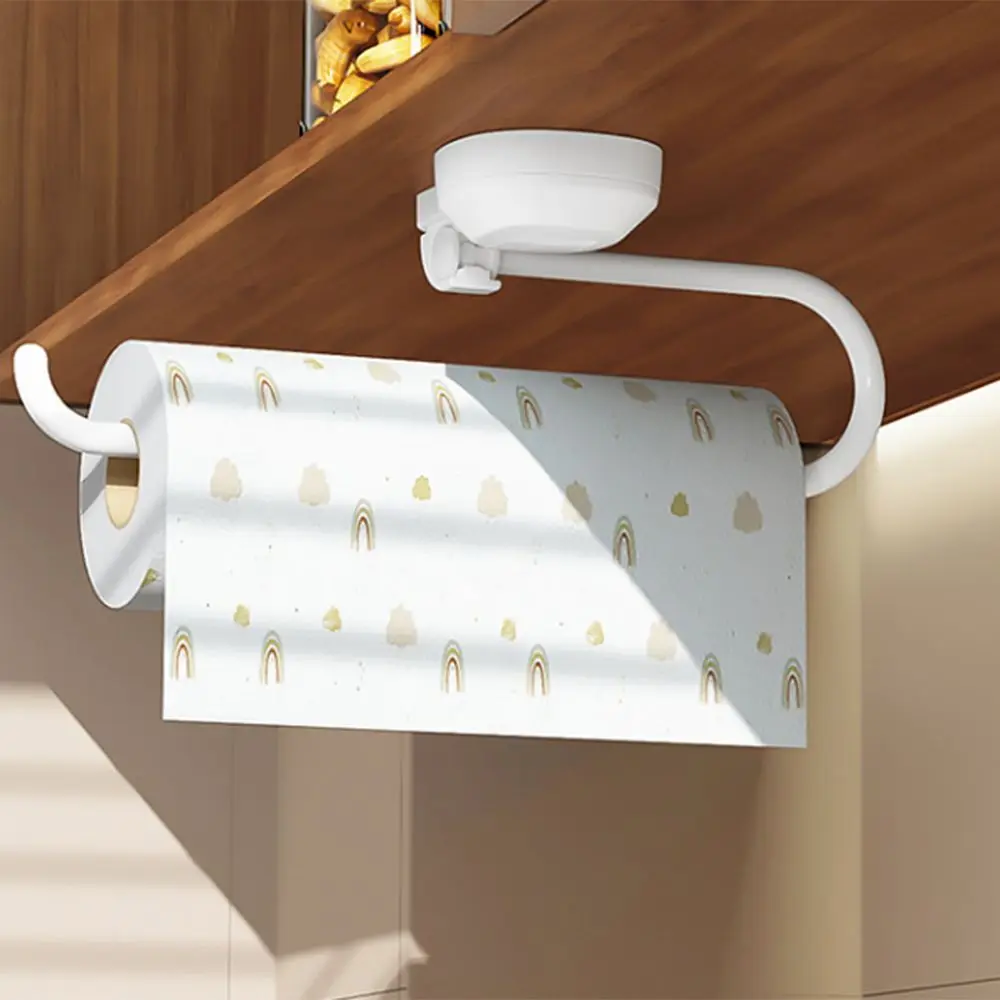 Multifunctional Suction Cup Paper Towel Holder Multi-purpose Modern Simplicity Paper Roll Holder No-punch Waterproof