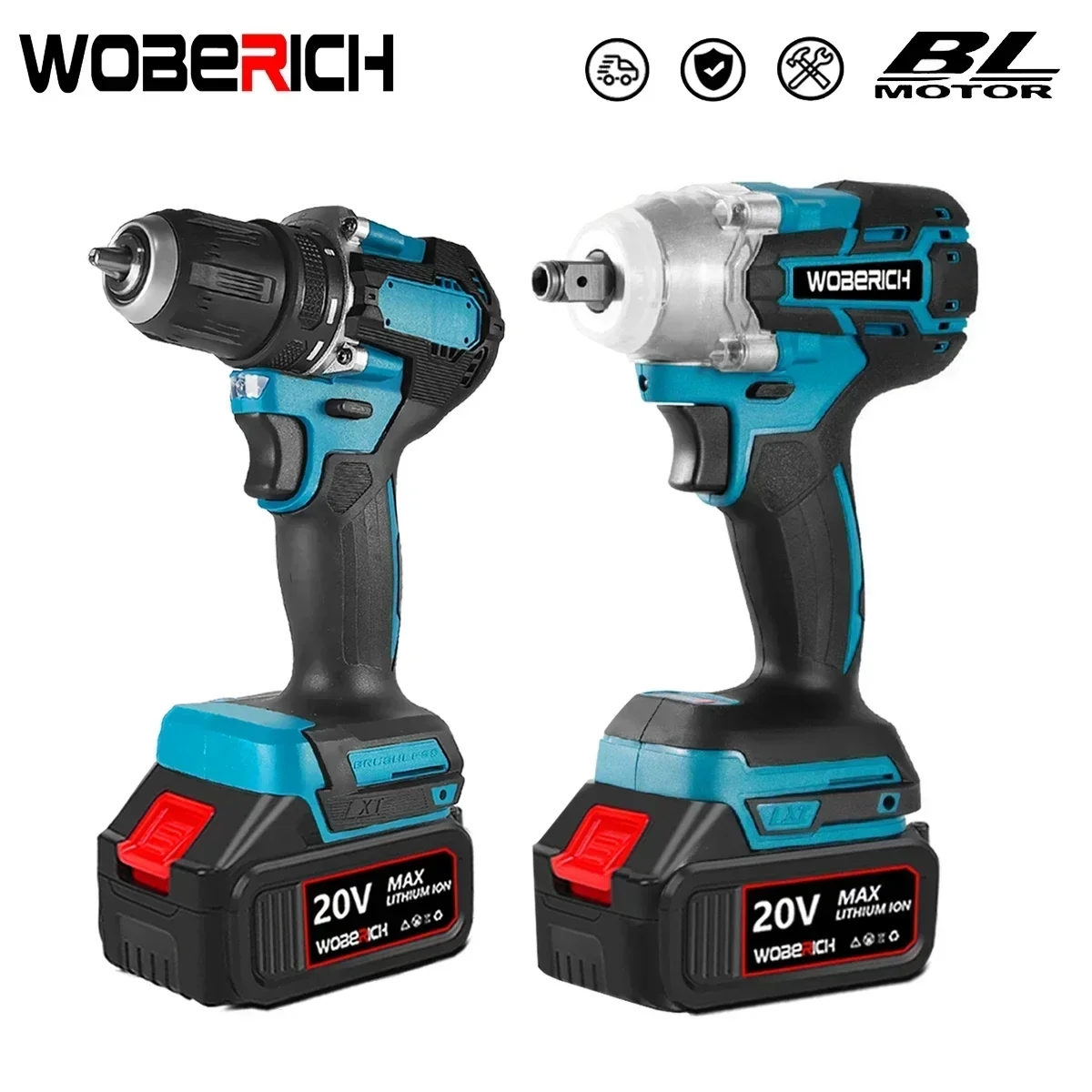 

Brushless 13mm Electric Impact Drill 1/2 inch Electric Impact Wrench Combo Kit Power Tool Sets For Makita 18V battery