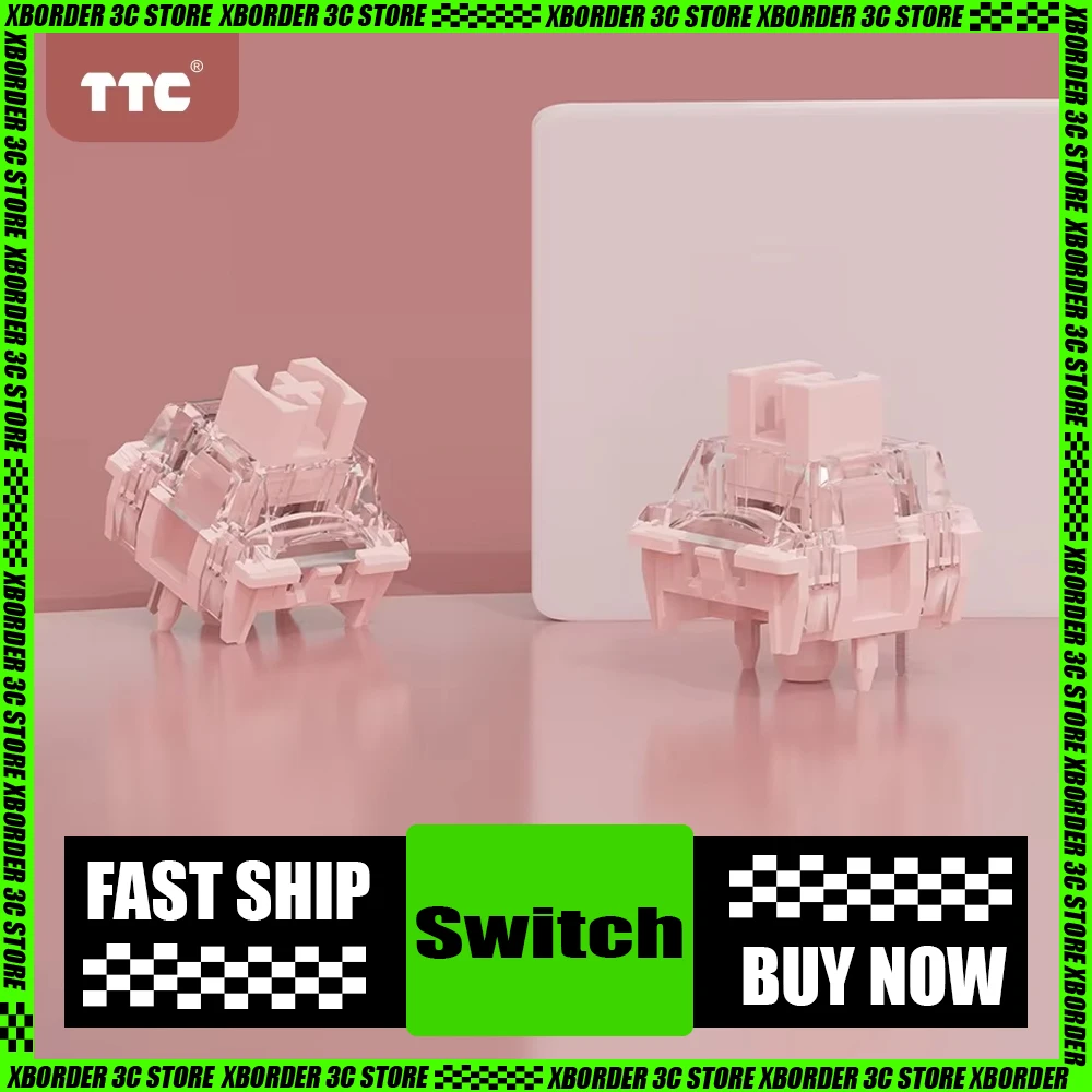 Ttc Flame Powder Mechanical Keyboard Switch Hifi Pink Kawaii Sakura Linear Switches Custom Switch Hot Swap Pc Gamer Accessories