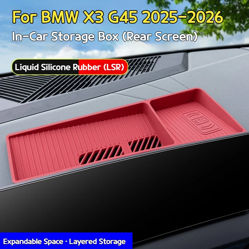 

For BMW X3 G45 2025-2026 Car Silicone screen behind the ETC storage box for vehicle accessories and modification supplies