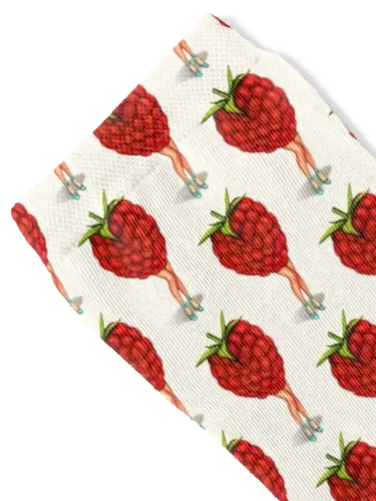 Fruit Pin-Up: Raspberry Girl Socks heated Argentina christmas gift new year Mens Socks Women's