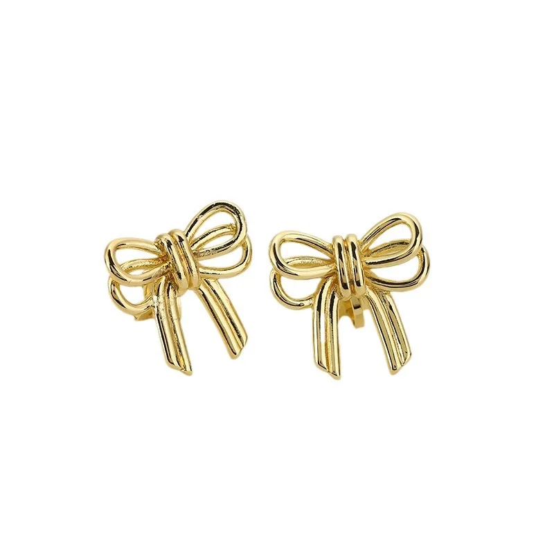 New Clear Sweet Butterfly Knot Earstuds Ins Extremely Simple Style Ear Studs Birthday Jewelry Gift 2024