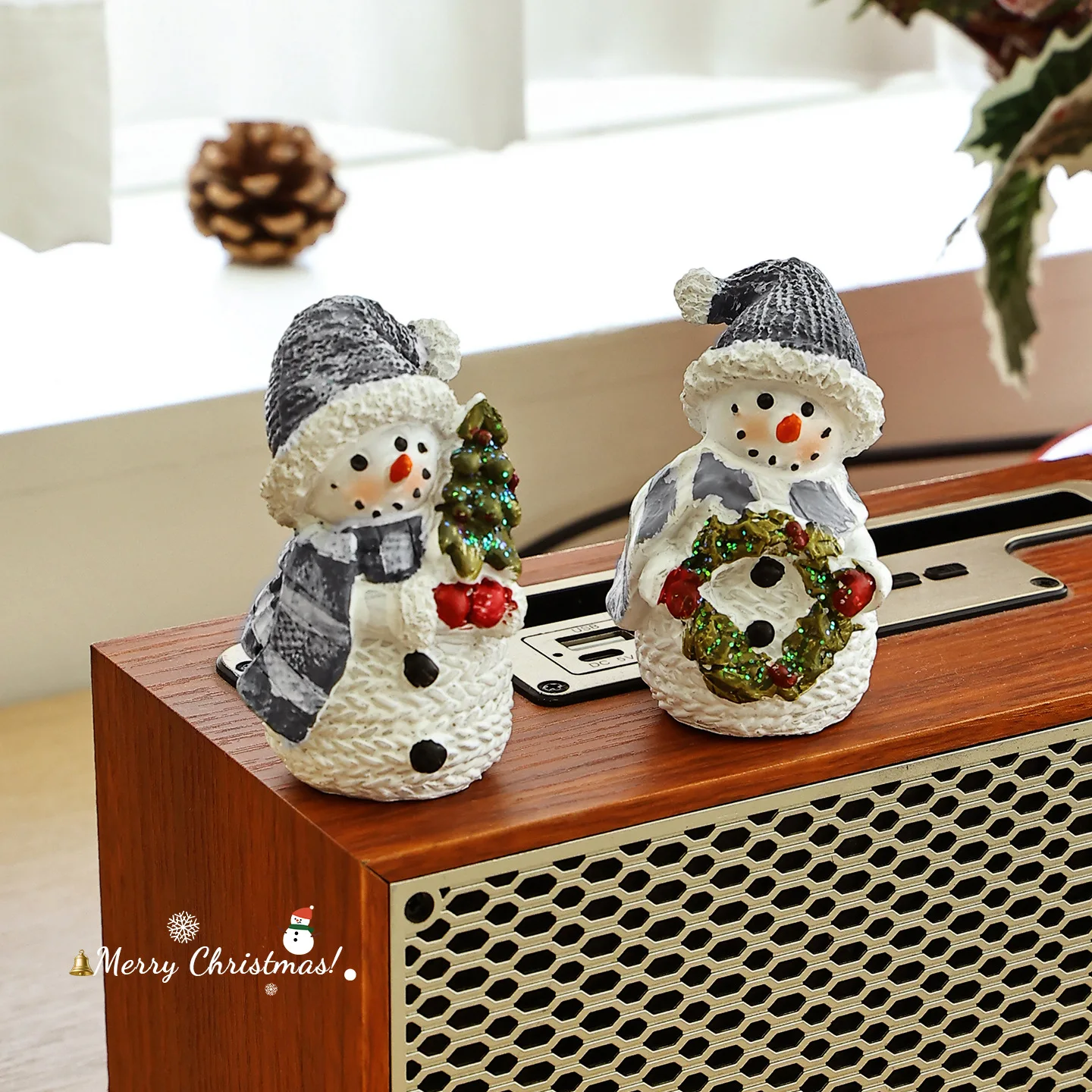 New Wreath Christmas Tree Snowman Ornament Desktop Decoration Cute Family Friend Christmas Gift Atmosphere Bedside Table Trinket