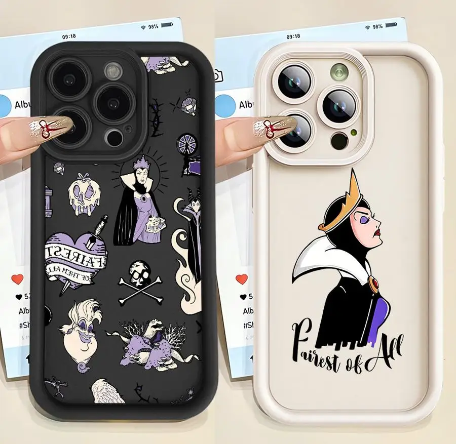 Funda de teléfono suave Disney Evil Queen para Apple iPhone XS XR 14 16e 15 Plus 13 Pro MAX 11 11Pro 16 Plus 12 Mini