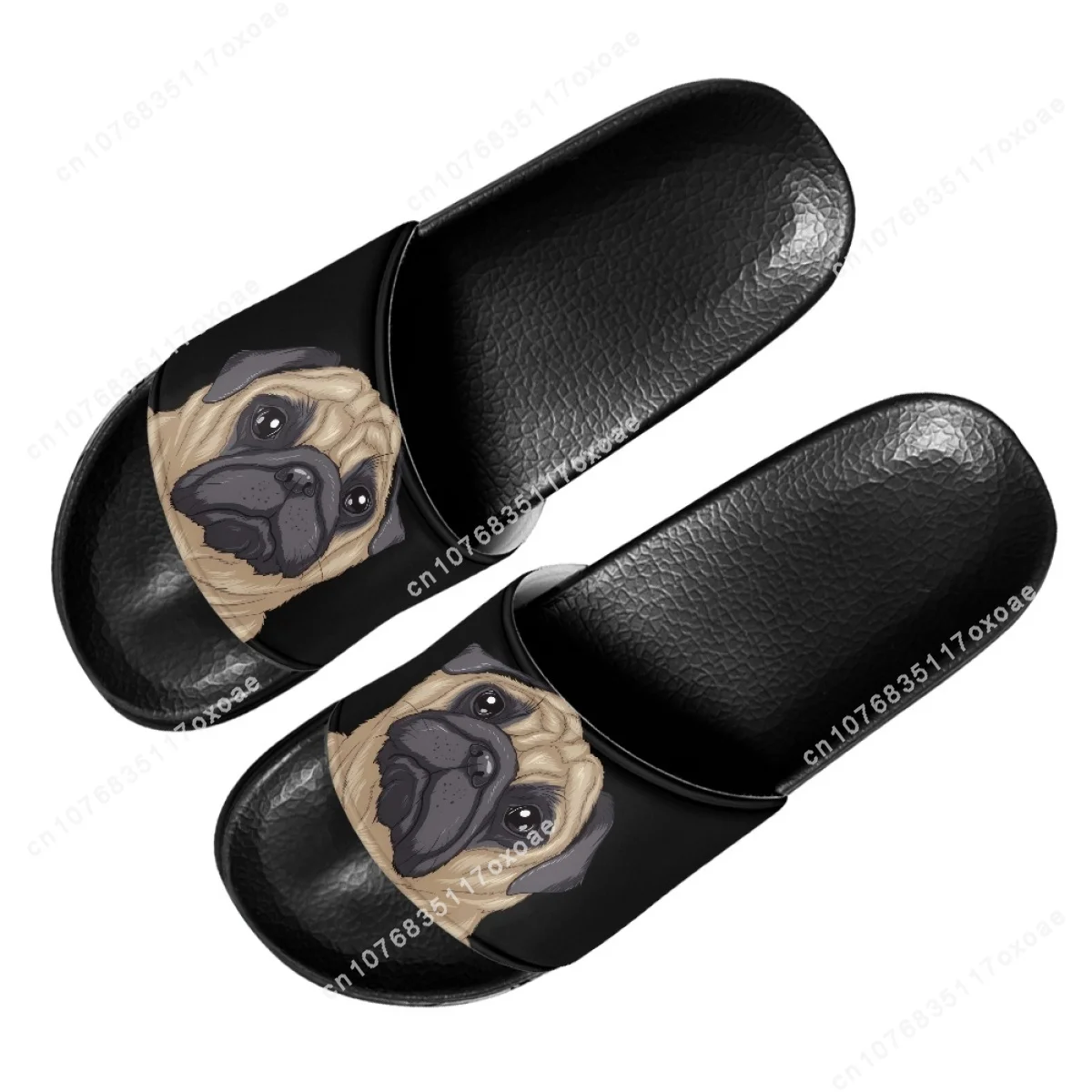 Cartoon Pug Dog Pattern Anti-slip Ladies Slipper Soft Sole Bathroom Slippers For Girls Women High Quality Unisex Beach Sandals