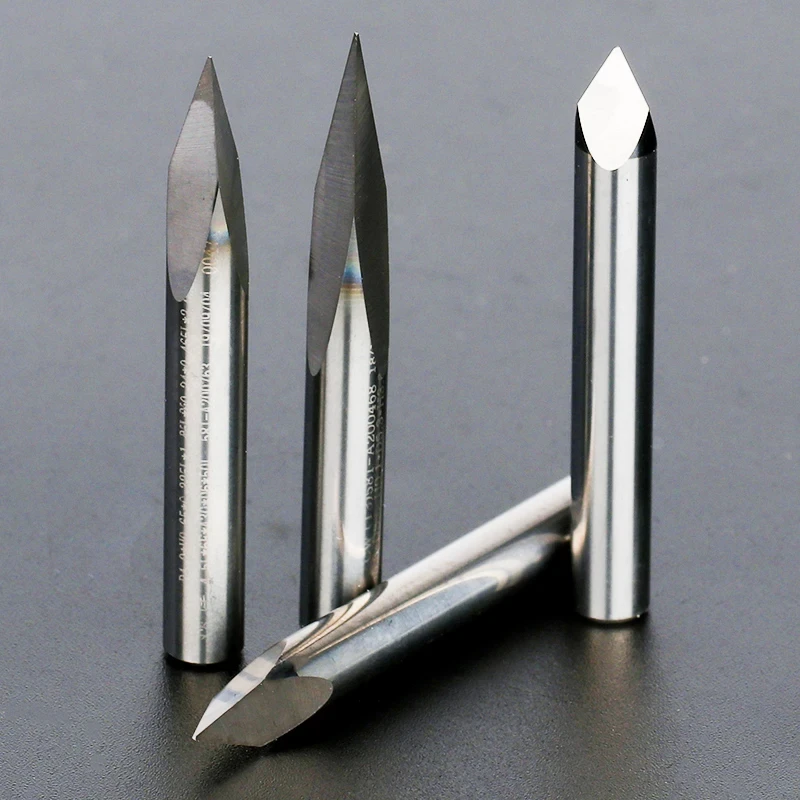 4/6mm Schaft 3D-Fräser 3-Kanten-Pyramiden-Gravurfräser 20/30/40/45/60/90 Grad Spitze 0,1-0,3mm Gravurfräser CNC-Fräser – Detail 5