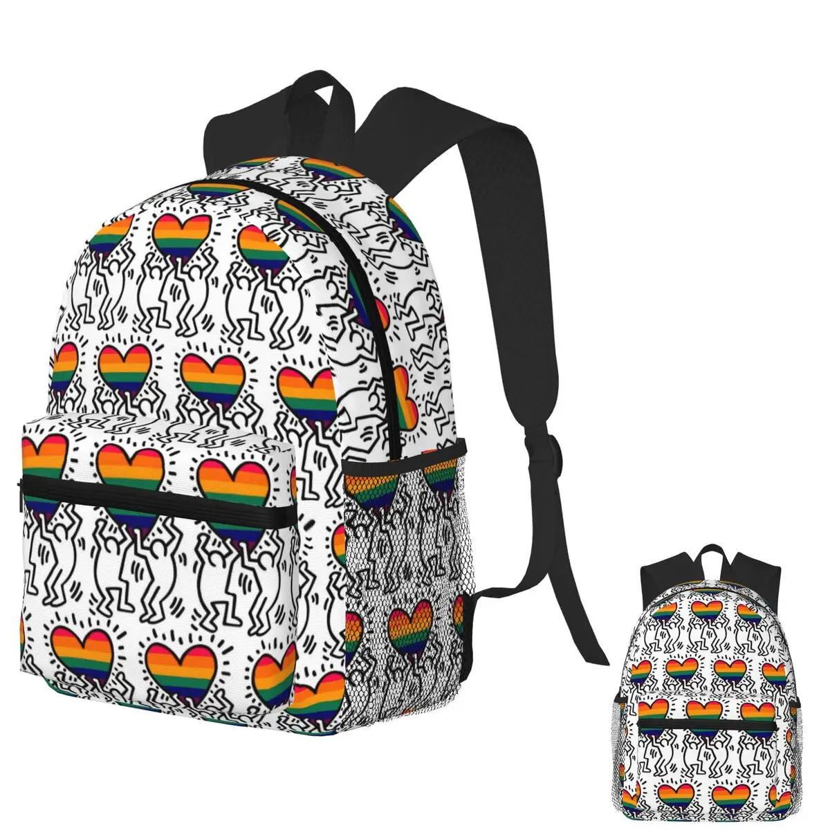 

Студенческий рюкзак Keith Harings, школьная сумка, походный дорожный рюкзак для мальчиков и девочек, модная сумка для книг, сумки на плечо